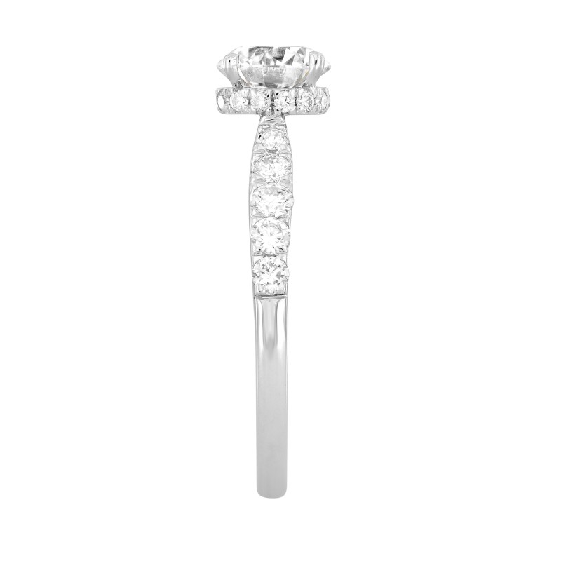 LADIES RING 1 1/2CT ROUND DIAMOND 14K WHITE GOLD (CENTER STONE ROUND DIAMOND 1CT)