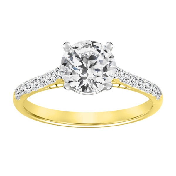 LADIES RING 1 3/4CT ROUND DIAMOND 14K YELLOW GOLD ...