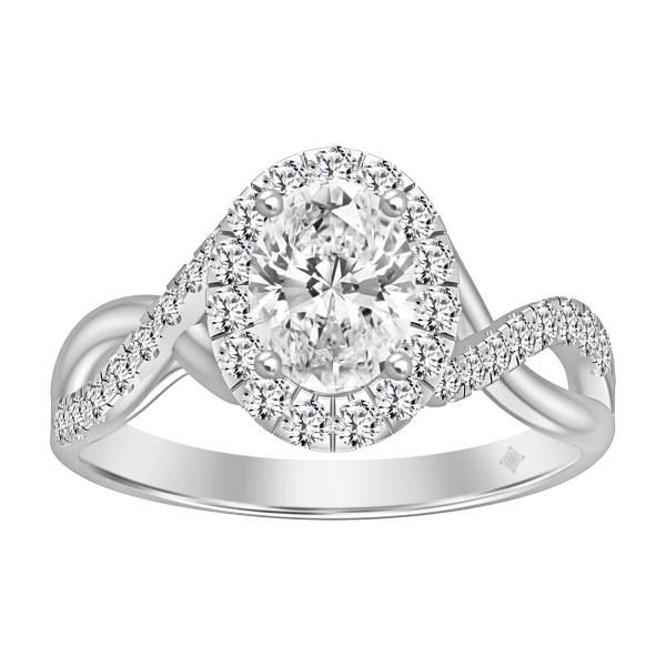 LADIES RING 1 1/2CT ROUND/OVAL DIAMOND 14K WHITE G...