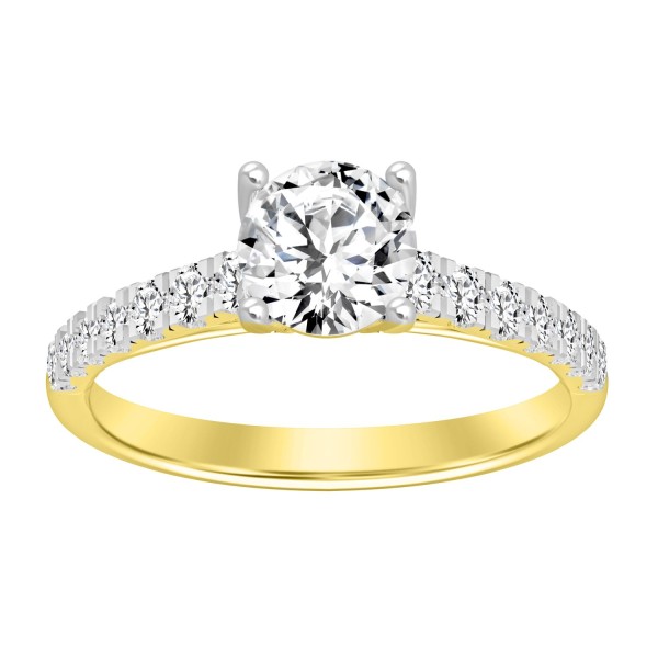 LADIES RING 1 1/2CT ROUND DIAMOND 14K YELLOW GOLD ...