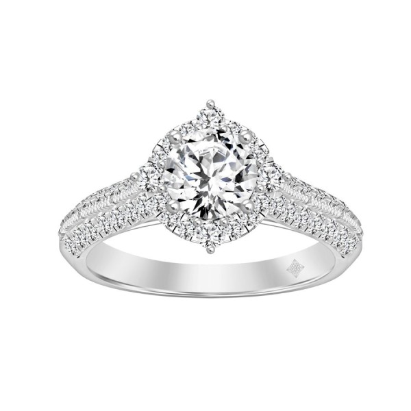 LADIES RING 1 3/4CT ROUND DIAMOND 14K WHITE GOLD (...