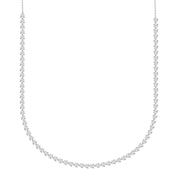 LADIES NECKLACE 7CT ROUND DIAMOND 14K WHITE GOLD...