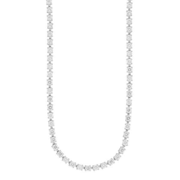 14K WHITE GOLD 7CT ROUND DIAMOND LADIES NECKLACE...