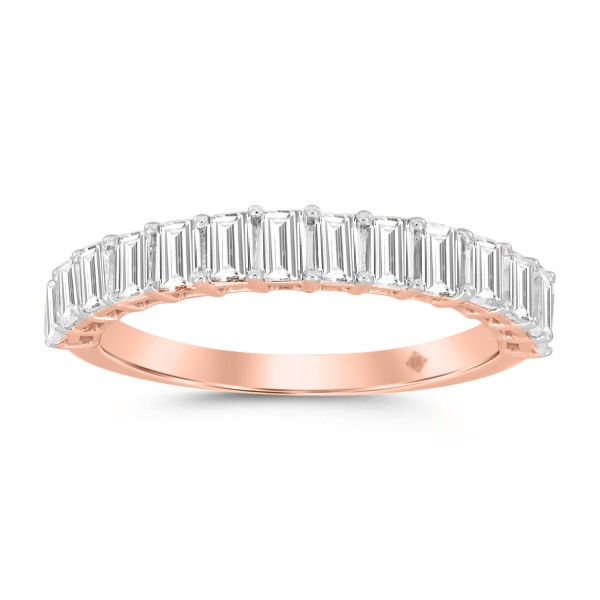 LADIES BAND 1 1/2CT EMERALD DIAMOND 14K ROSE GOLD...