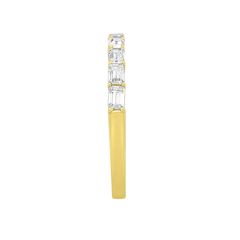 14K YELLOW GOLD 1CT EMERALD DIAMOND LADIES BAND