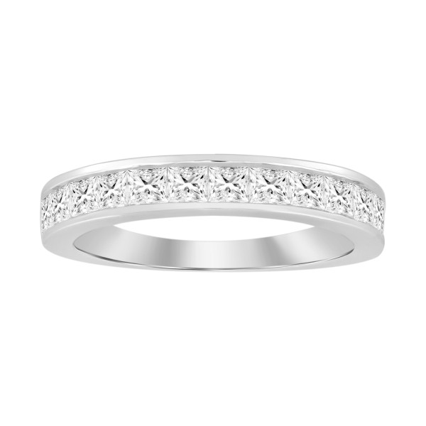 14K WHITE GOLD 1CT PRINCESS DIAMOND LADIES BAND...