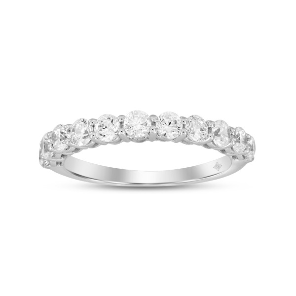 LADIES BAND 1CT ROUND DIAMOND 14K WHITE GOLD...