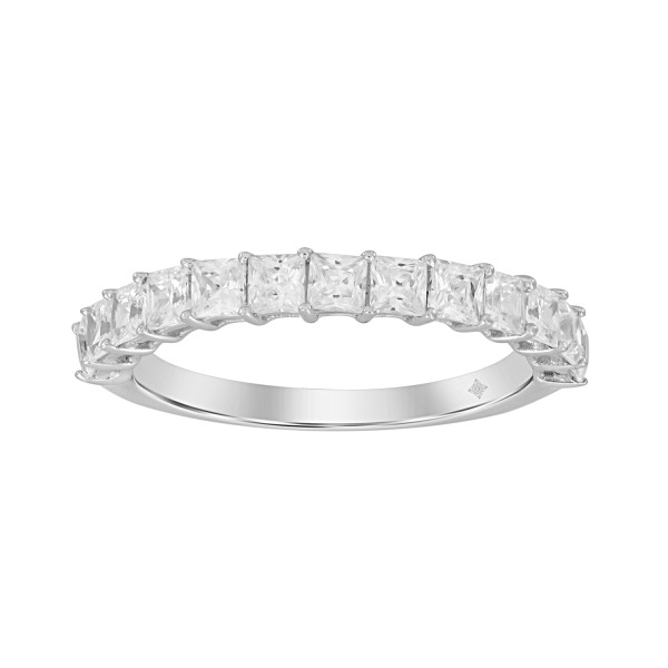 LADIES BAND 1CT PRINCESS DIAMOND 14K WHITE GOLD...