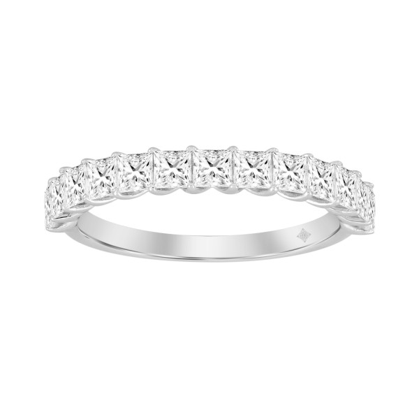 LADIES BAND 1CT PRINCESS DIAMOND 14K WHITE GOLD...