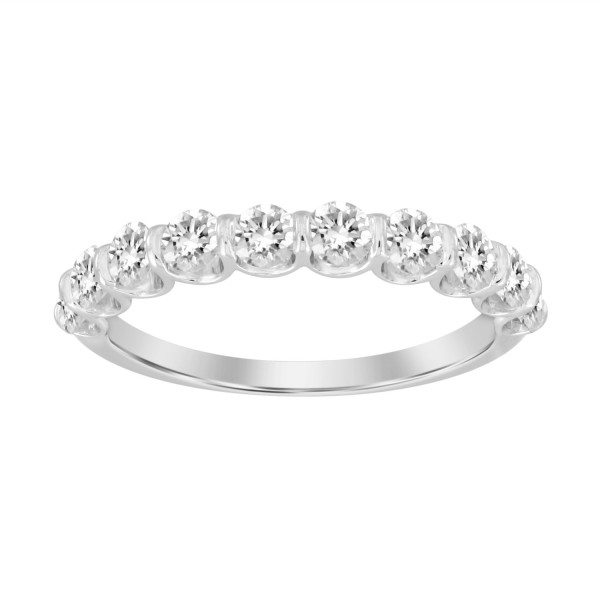 LADIES BAND 1CT ROUND DIAMOND 14K WHITE GOLD...