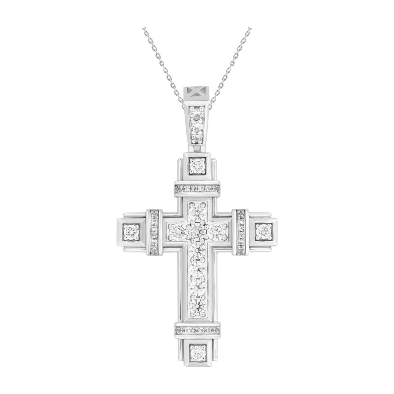 14K WHITE GOLD 2 1/2CT ROUND DIAMOND MEN'S PENDANT