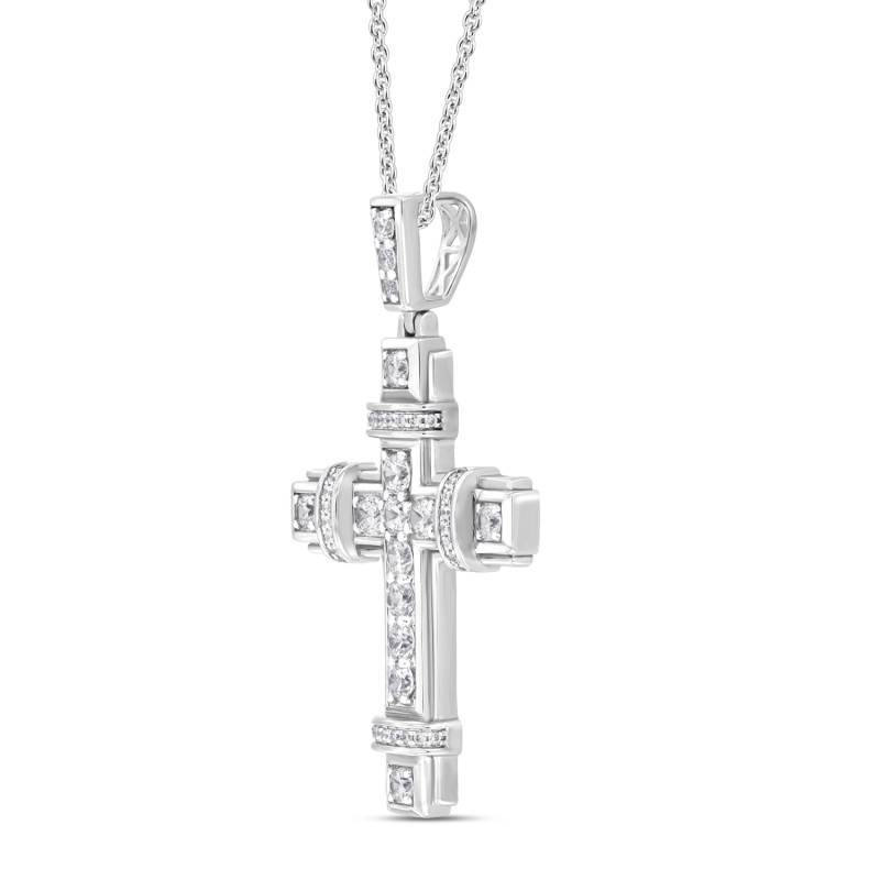 14K WHITE GOLD 2 1/2CT ROUND DIAMOND MEN'S PENDANT