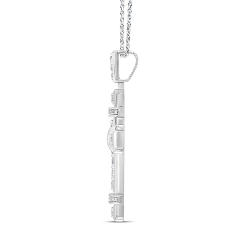 14K WHITE GOLD 2 1/2CT ROUND DIAMOND MEN'S PENDANT