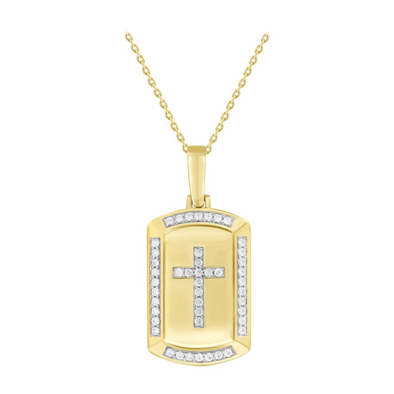 14K YELLOW GOLD 1CT ROUND DIAMOND MEN'S PENDANT