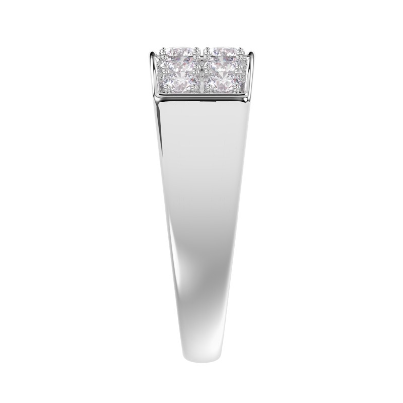 MEN'S RING 1 1/2CT ROUND DIAMOND 14K WHITE GOLD