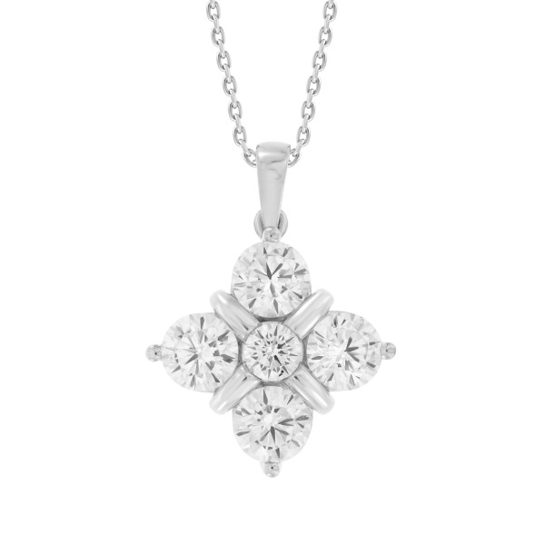 14K WHITE GOLD 1 7/8CT ROUND DIAMOND LADIES PENDAN...