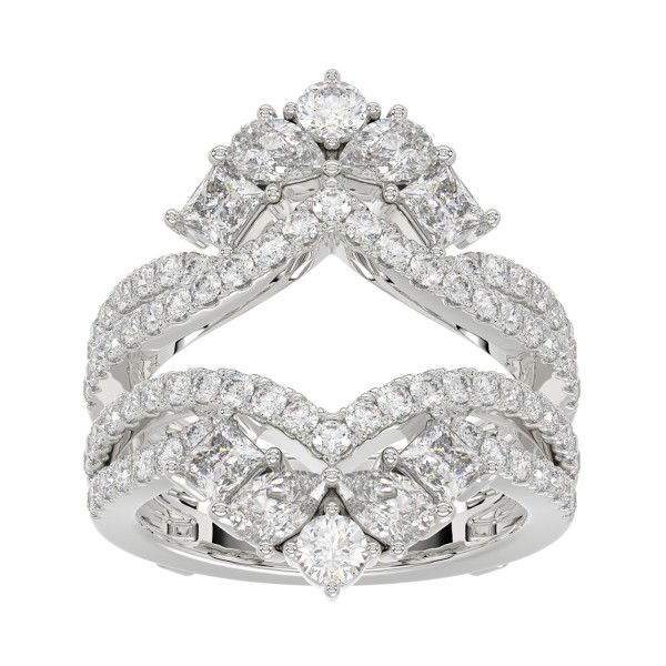 LADIES WRAP RING 2 1/2CT ROUND/PRINCESS/PEAR DIAMO...