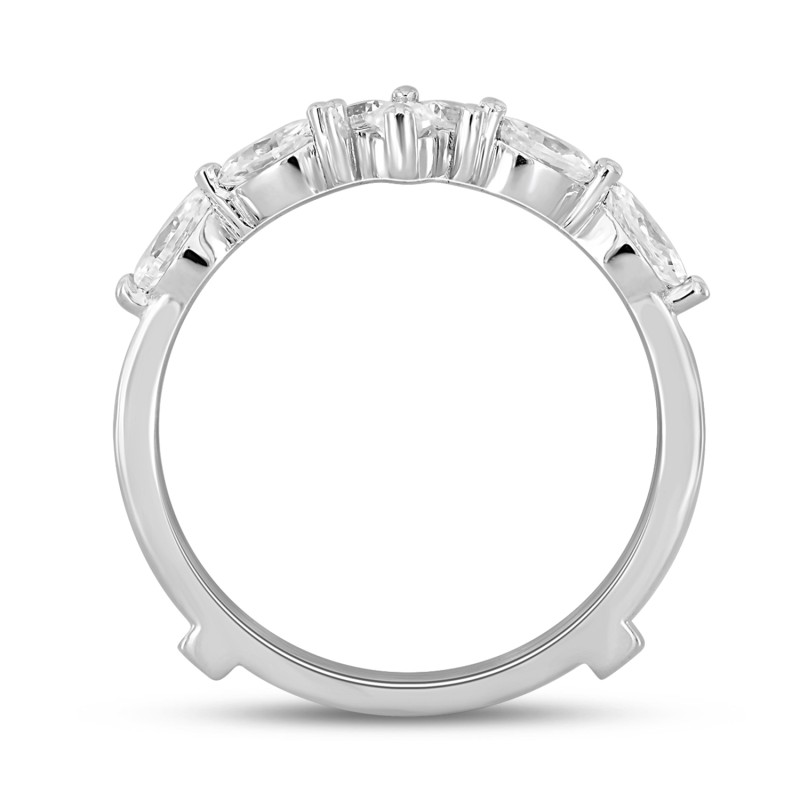 LADIES ENHANCERS RING 1 1/4CT ROUND/MARQUISE DIAMOND 14K WHITE GOLD