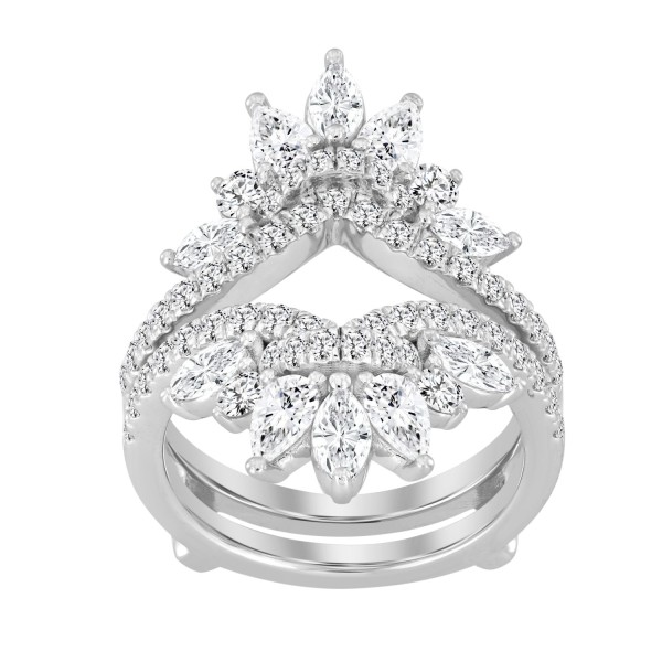 LADIES ENHANCERS RING 2 1/4CT ROUND/PEAR/MARQUISE ...