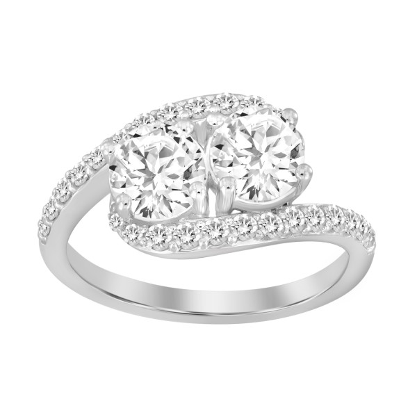 14K WHITE GOLD 1 3/4CT ROUND DIAMOND LADIES RING...