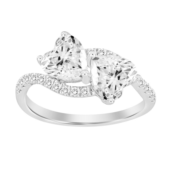 LADIES RING 2 1/4CT ROUND/HEART DIAMOND 14K WHITE ...