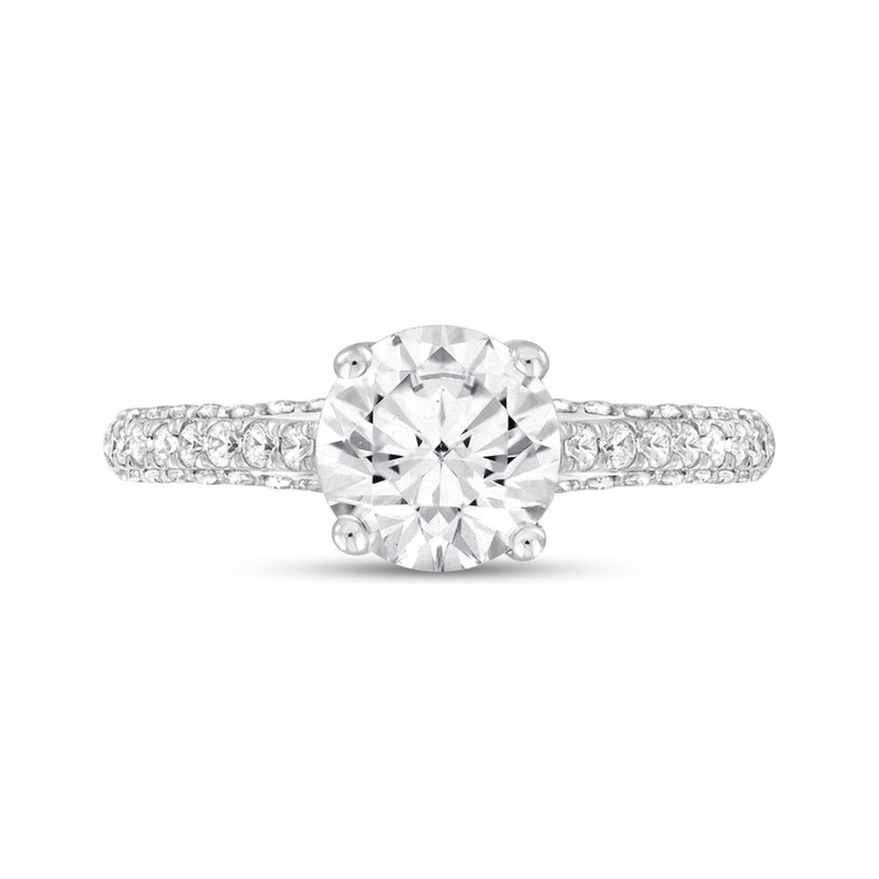 LADIES RING 2 1/4CT ROUND DIAMOND 14K WHITE GOLD (CENTER STONE ROUND DIAMOND 1 1/2CT )