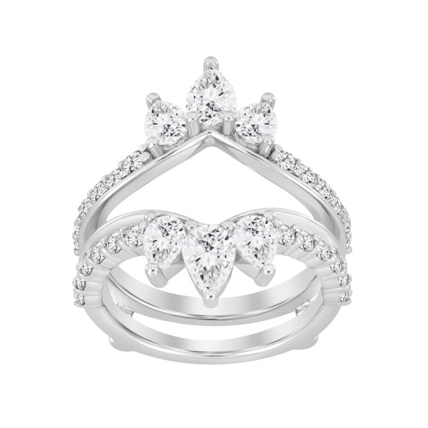 LADIES ENHANCERS RING 1 3/4CT ROUND/PEAR/DIAMOND 1...