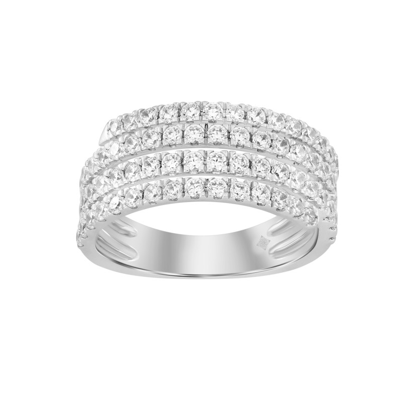 LADIES BAND 1 1/4CT ROUND DIAMOND 14K WHITE GOLD