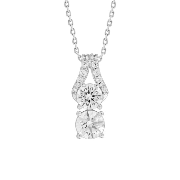 14K WHITE GOLD 1 1/2CT ROUND DIAMOND LADIES PENDAN...