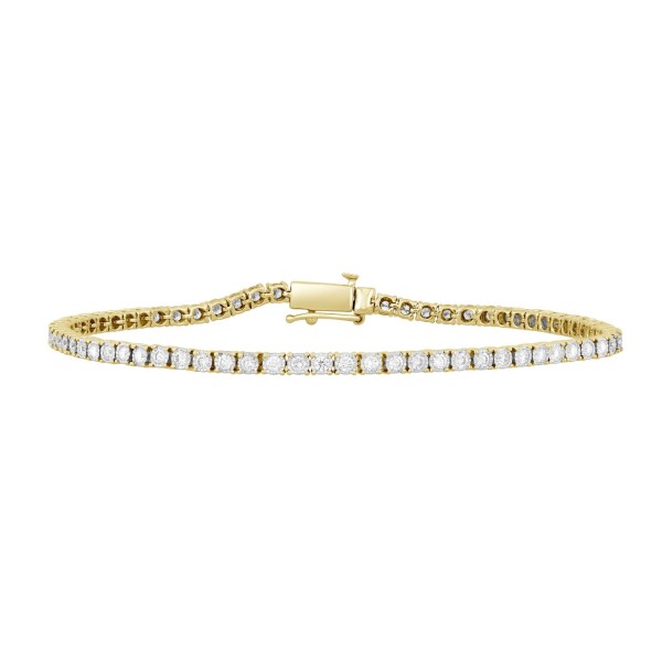 14K YELLOW GOLD 2CT ROUND DIAMOND LADIES BRACELETS...