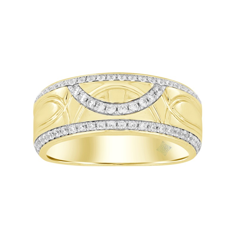 MEN'S BAND 1/2CT ROUND DIAMOND 14K YELLOW GOLD