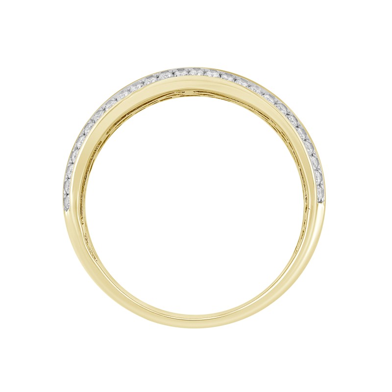 MEN'S BAND 1/2CT ROUND DIAMOND 14K YELLOW GOLD