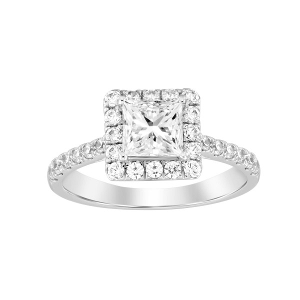 LADIES RING 1 1/2CT ROUND/PRINCESS DIAMOND 14K WHI...