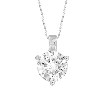 14K WHITE GOLD 1CT ROUND DIAMOND LADIES PENDANT WITH CHAIN (CENTER STONE ROUND DIAMOND 1CT )