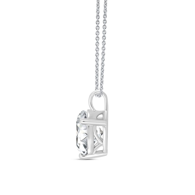 14K WHITE GOLD 1CT ROUND DIAMOND LADIES PENDANT WITH CHAIN (CENTER STONE ROUND DIAMOND 1CT )