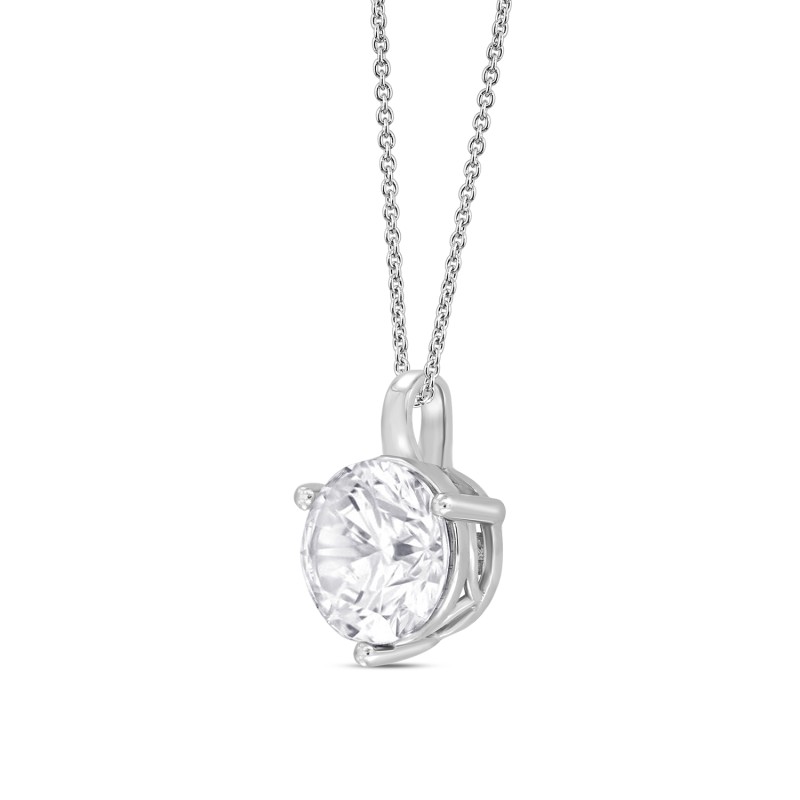 14K WHITE GOLD 1CT ROUND DIAMOND LADIES PENDANT WITH CHAIN (CENTER STONE ROUND DIAMOND 1CT )