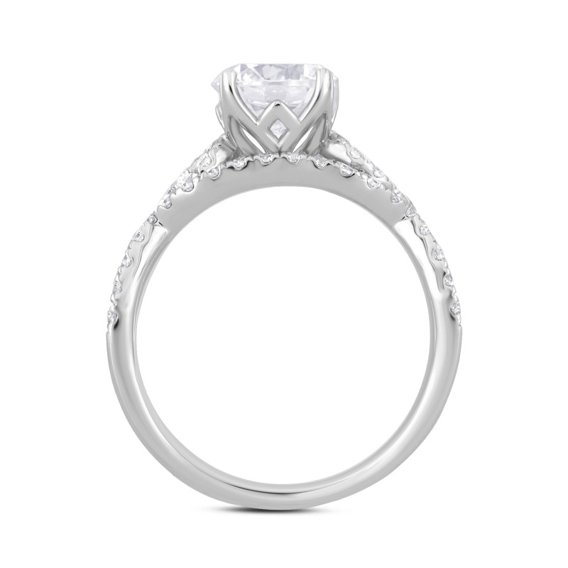 LADIES BRIDAL SET 2CT ROUND DIAMOND 14K WHITE GOLD (CENTER STONE ROUND DIAMOND 1 1/2CT )