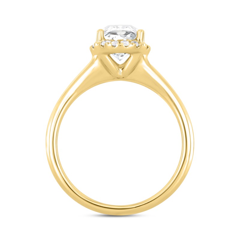 LADIES RING 2 1/6CT ROUND/OVAL DIAMOND 14K YELLOW GOLD (CENTER STONE OVAL DIAMOND 2CT )