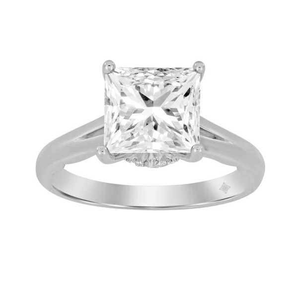 LADIES RING 2CT ROUND/PRINCESS DIAMOND 14K WHITE G...