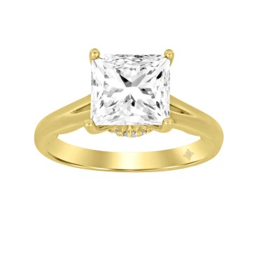 LADIES RING 2CT ROUND/PRINCESS DIAMOND 14K YELLOW GOLD (CENTER STONE PRINCESS DIAMOND 2CT )
