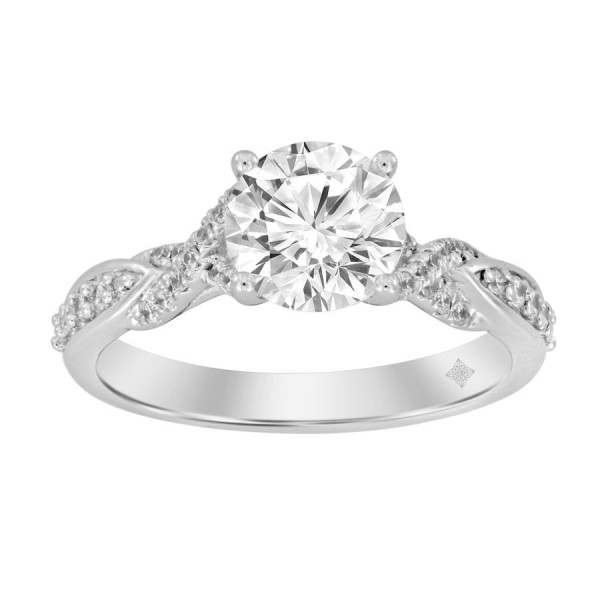 LADIES RING 1 3/4CT ROUND DIAMOND 14K WHITE GOLD (...