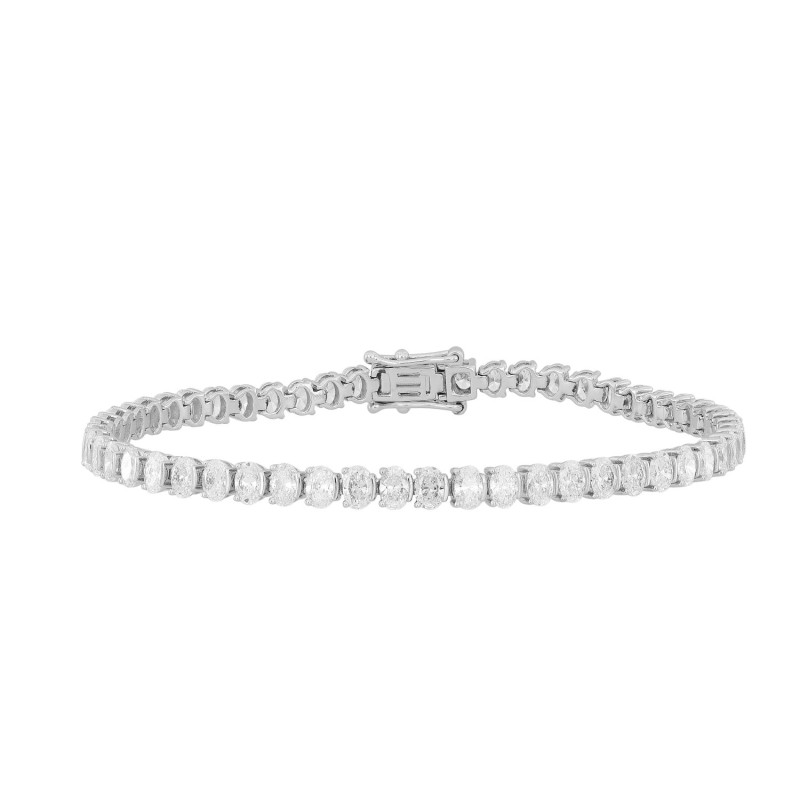 LADIES BRACELET 7CT OVAL DIAMOND 14K WHITE GOLD