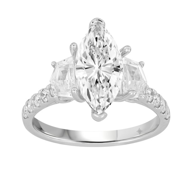 LADIES RING 3CT ROUND/MARQUISE/CADILLAC DIAMOND 14...