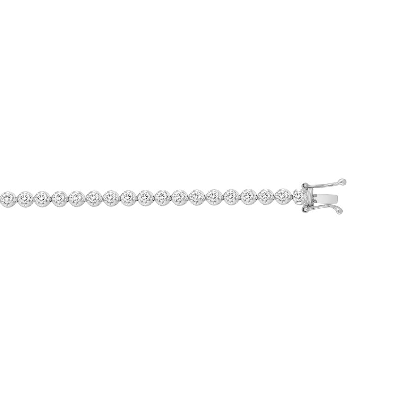 MEN'S BRACELET 2 1/2CT ROUND DIAMOND 14K WHITE GOLD