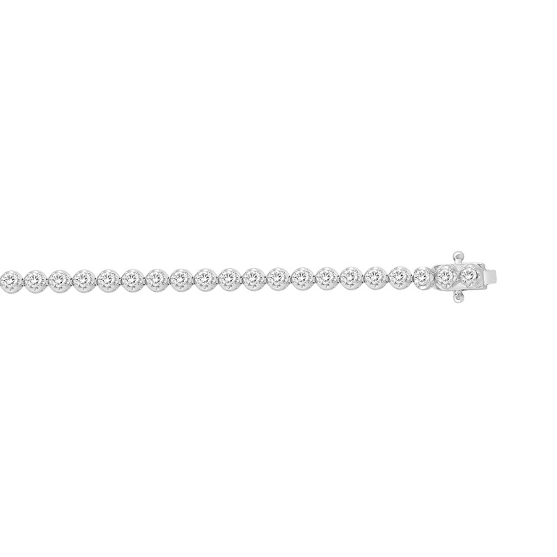 MEN'S BRACELET 2 1/2CT ROUND DIAMOND 14K WHITE GOLD