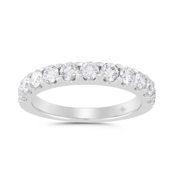 LADIES BAND 1CT ROUND DIAMOND 14K WHITE GOLD...