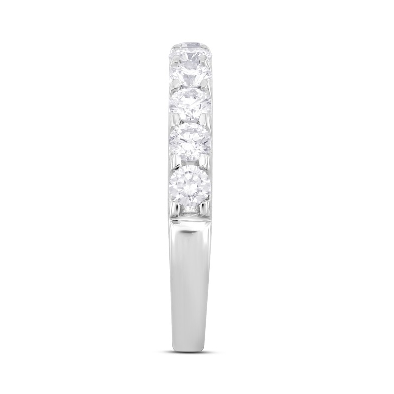 LADIES BAND 1CT ROUND DIAMOND 14K WHITE GOLD