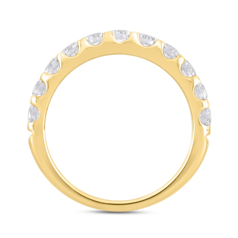 LADIES BAND 1CT ROUND DIAMOND 14K YELLOW GOLD