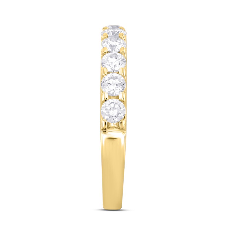 LADIES BAND 1CT ROUND DIAMOND 14K YELLOW GOLD