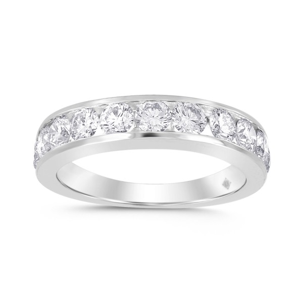 LADIES BAND 1 1/2CT ROUND DIAMOND 14K WHITE GOLD...